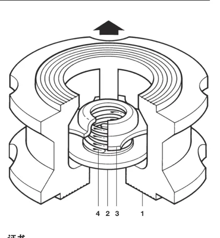 Sectioned DCV4 disc check valve showing body, disc, spring retainer and spring