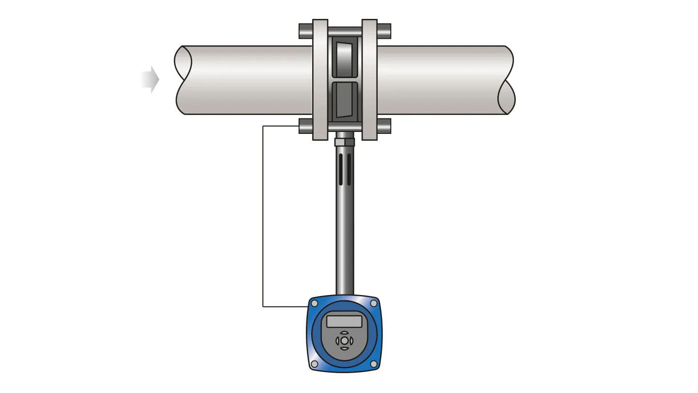 TVA target flowmeter installed in a steam pipeline