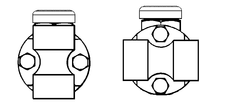 UTD52L standard connector in vertical and horizontal pipeline orientations