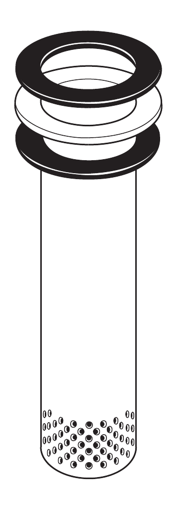 IT immersion tube assembly with sandwich flange and perforated lower section